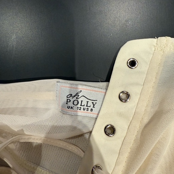 White Lace-Up Corset Dress - Picture 2 of 4